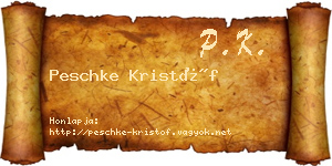 Peschke Kristóf névjegykártya
